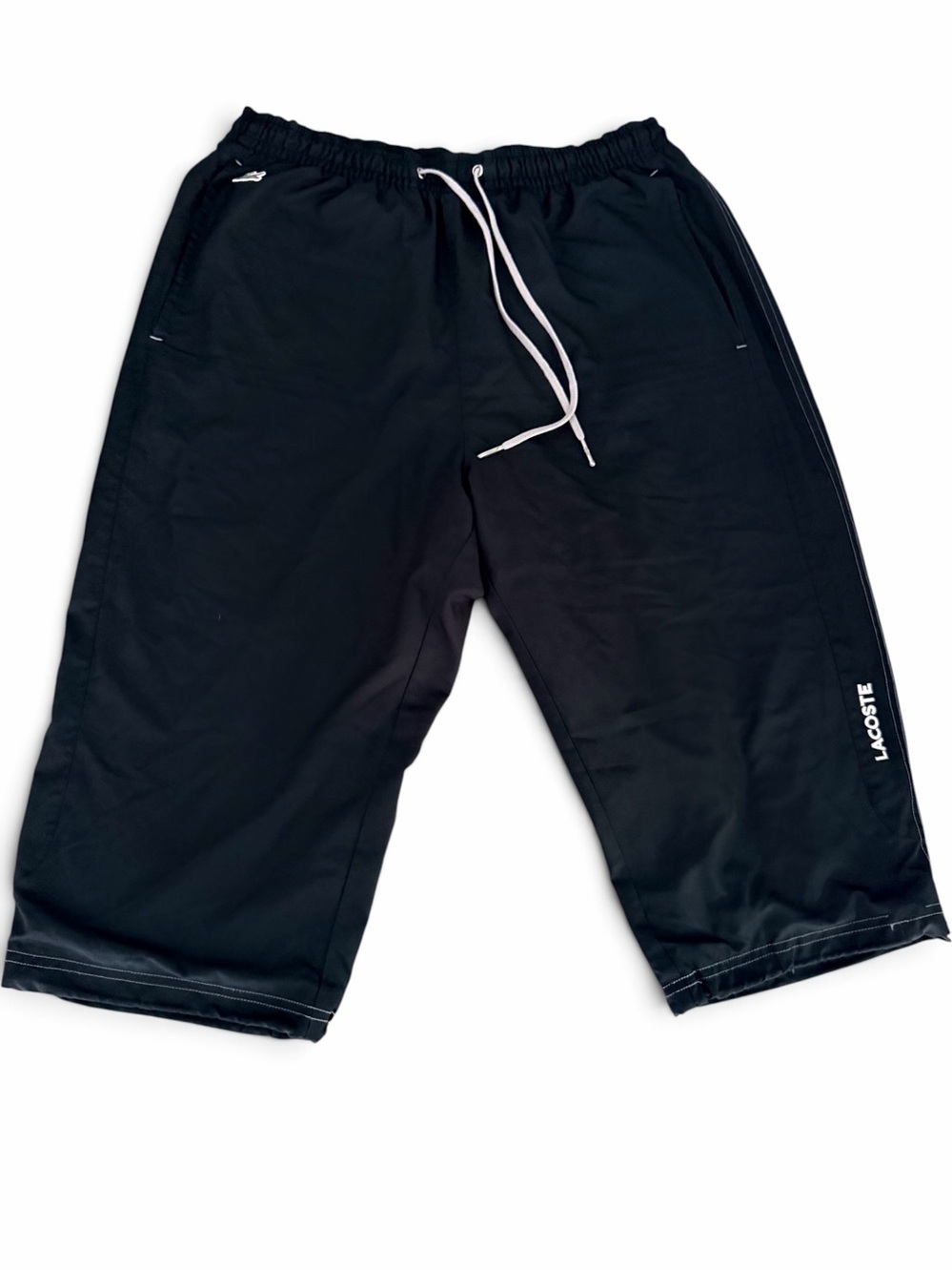 LACOSTE SPORT Black Cropped Athletic Sweat Shorts Capris size size 4 (M)